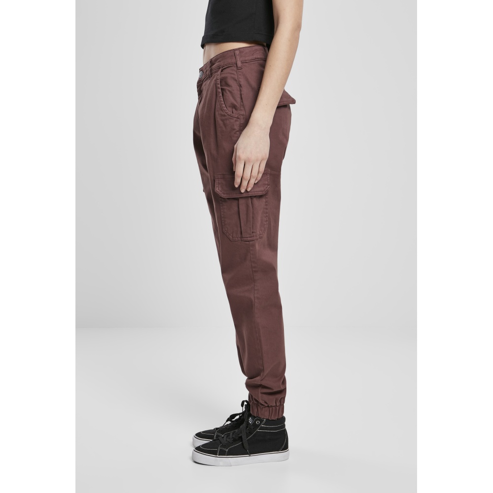 Urban Classics - High Waist Pantalon cargo - Bordeaux rouge